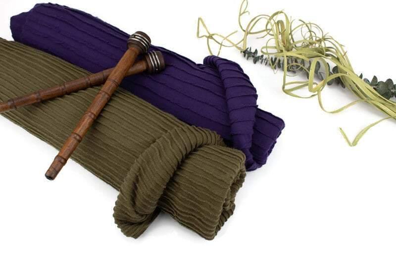 Dark Purple Pleated Sweater Knit Fabric by the yard - Felinus Fabrics