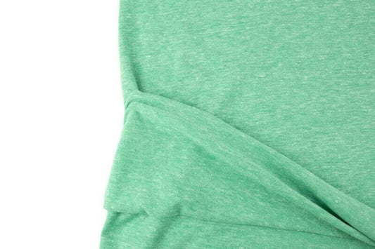 Heather Green Tri Blend Knit Jersey Fabric by the yard - Felinus Fabrics