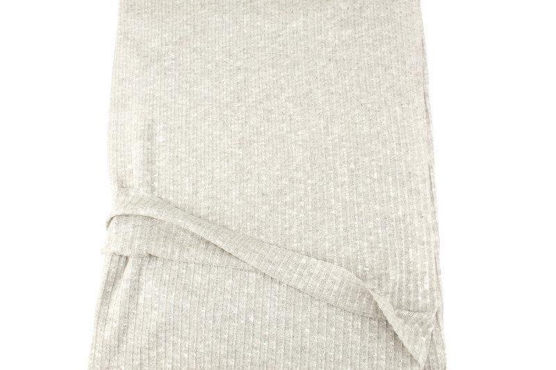 Heather Light Warm Gray Rib Sweater Knit Fabric by the yard - Felinus Fabrics