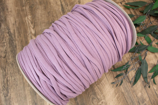 Lavender Hacci Knit Trim Spaghetti Straps Hollow Tube Tubular Trim 5 yards - Felinus Fabrics