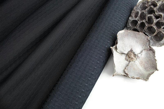 Dark Gray Jacquard Ponte Bonded Knit Fabric by the yard - Felinus Fabrics