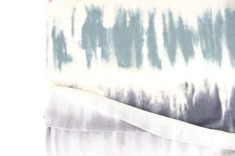 Mauve Sage and Gray on Cream Tie Dye Stripe Brushed Sweater Knit Fabric Remnant 3/4 yard - Felinus Fabrics