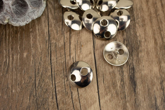 23mm Silver Round Metal Buttons 5 Pieces - Felinus Fabrics