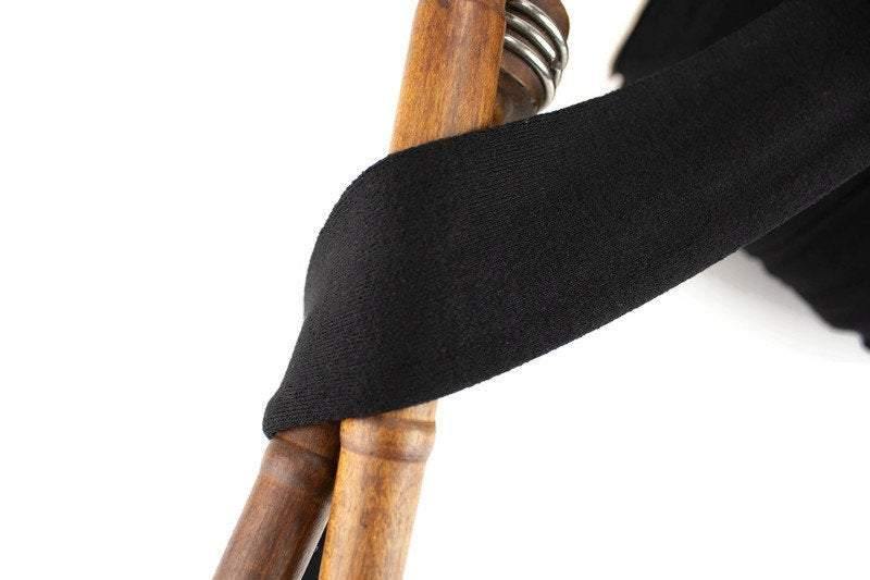 Black Wide Knit Trim Ribbon Straps Hollow Tube Tubular 2 inches width x 5 yards - Felinus Fabrics