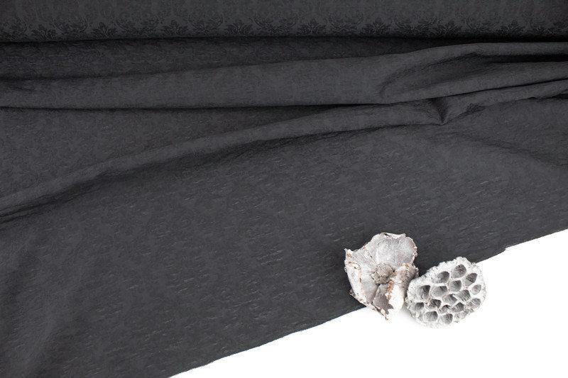 Black Shimmer Light Weight Damask Fabric Designer Fabric by the yard - Felinus Fabrics