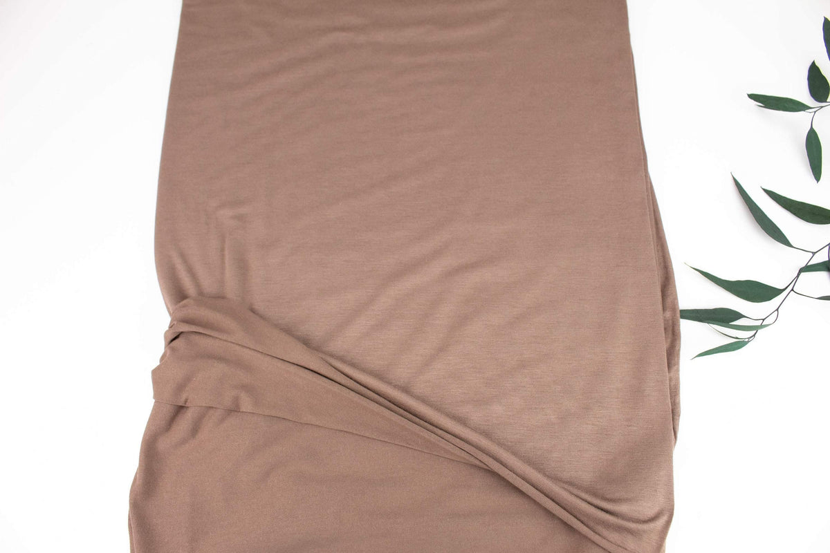 Brown Light Weight Knit Jersey Fabric by the yard - Felinus Fabrics