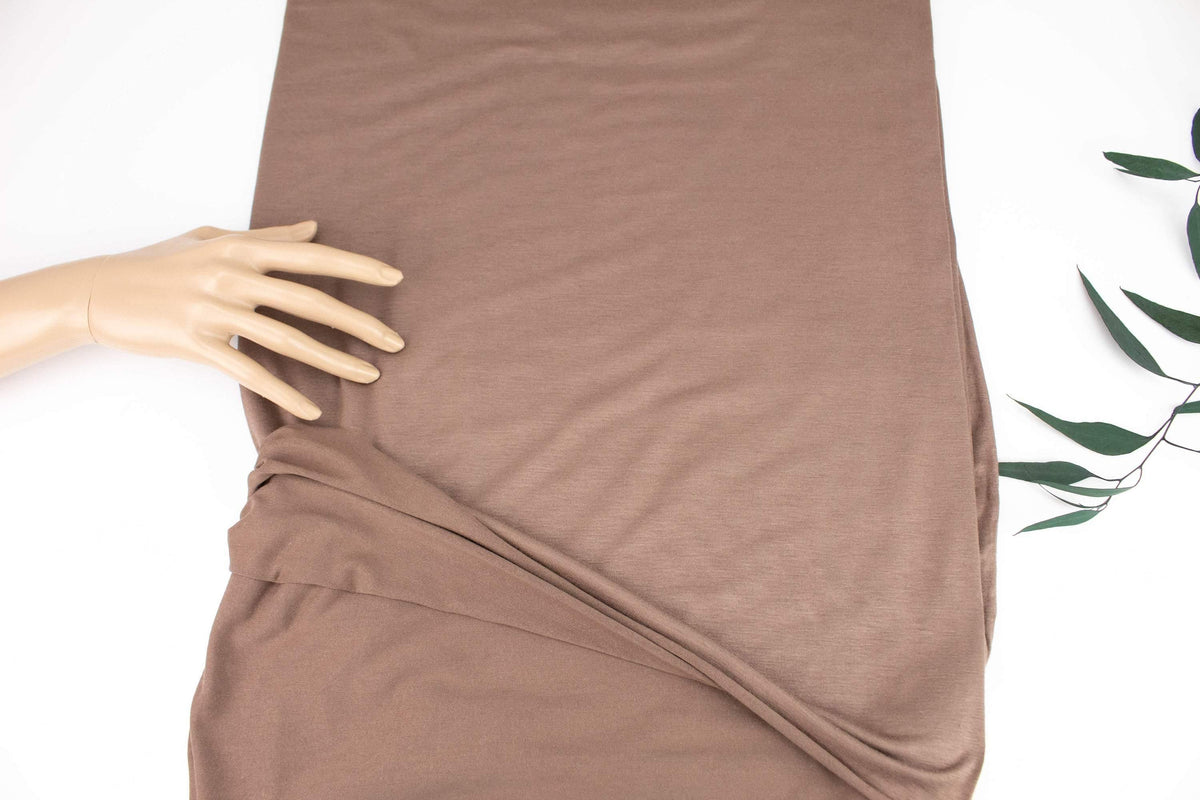 Brown Light Weight Knit Jersey Fabric by the yard - Felinus Fabrics
