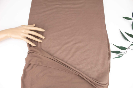 Brown Light Weight Knit Jersey Fabric by the yard - Felinus Fabrics