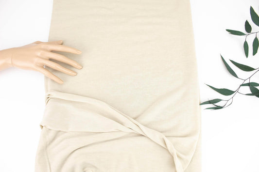 Stone Beige Lightly Brushed Sweater Knit Fabric by the yard - Felinus Fabrics