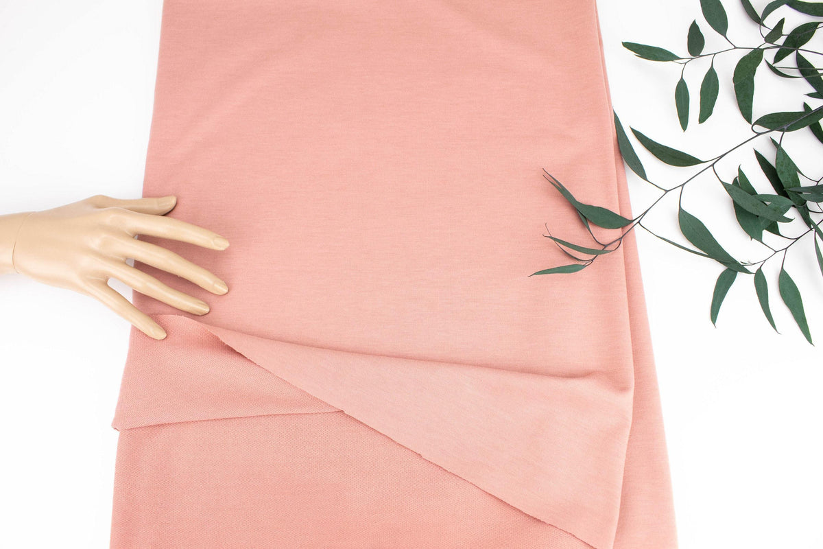 Blush Rose Baby French Terry Knit Fabric by the yard - Felinus Fabrics