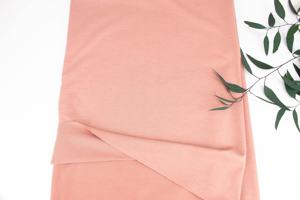 Blush Rose Baby French Terry Knit Fabric by the yard - Felinus Fabrics