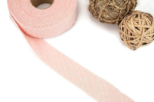 Blush Pink Fancy Stripe Sweater Knit Bias Tape Binding Tape 18 yards - Felinus Fabrics