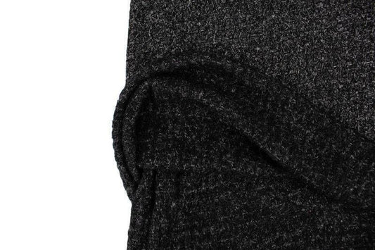 Black Marble Brushed Thermal Waffle Sweater Knit Fabric by the yard - Felinus Fabrics
