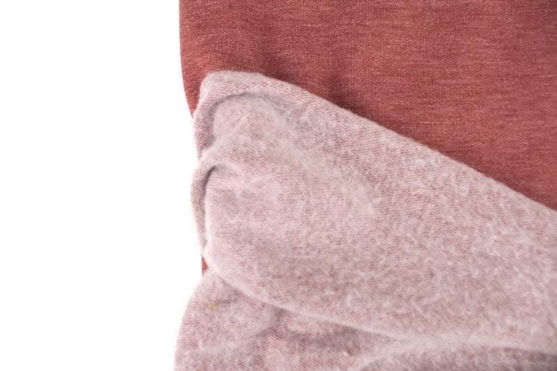 Heather Red Brick Brushed Baby French Terry Fleece Knit Fabric by the yard - Felinus Fabrics