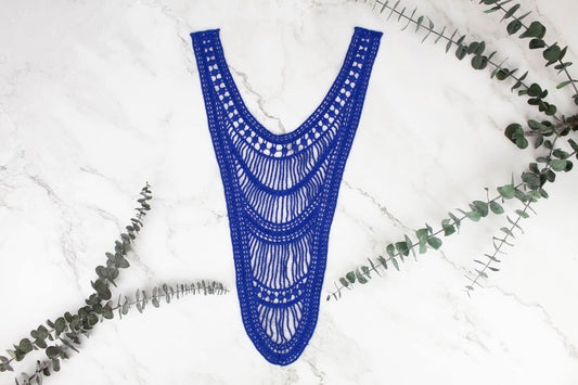 Blue Cotton Front Applique - Felinus Fabrics