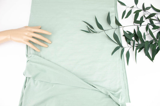 Seafoam Green Slub Texture Knit Jersey Fabric by the yard - Felinus Fabrics