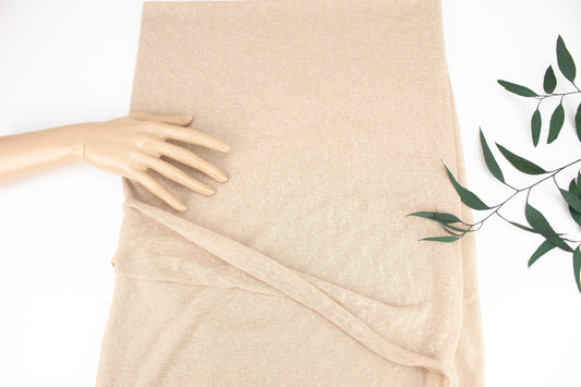 Nude Beige Hacci Sweater Knit Fabric by the yard - Felinus Fabrics