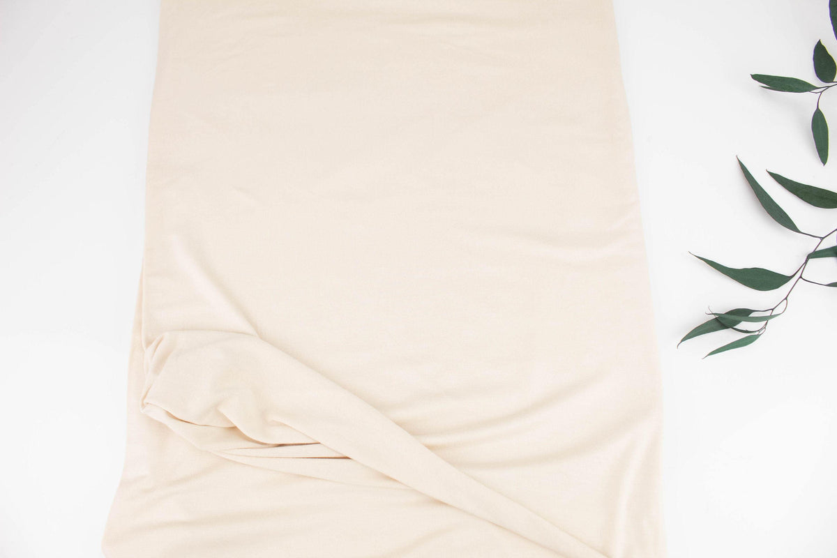 Pale Beige Knit Jersey Fabric by the yard - Felinus Fabrics