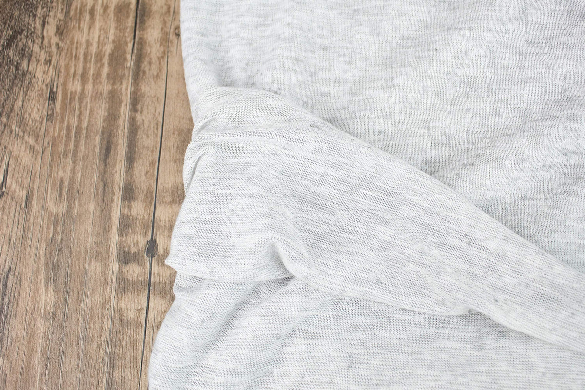 Heather Light Speckled Gray Hacci Sweater Knit Fabric by the yard - Felinus Fabrics