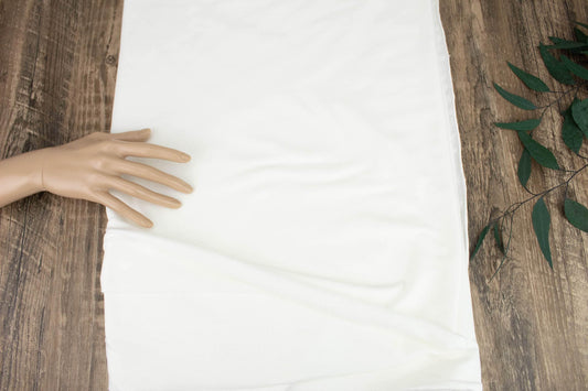 Off White Brushed Baby French Terry Fleece Knit Fabric by the yard - Felinus Fabrics