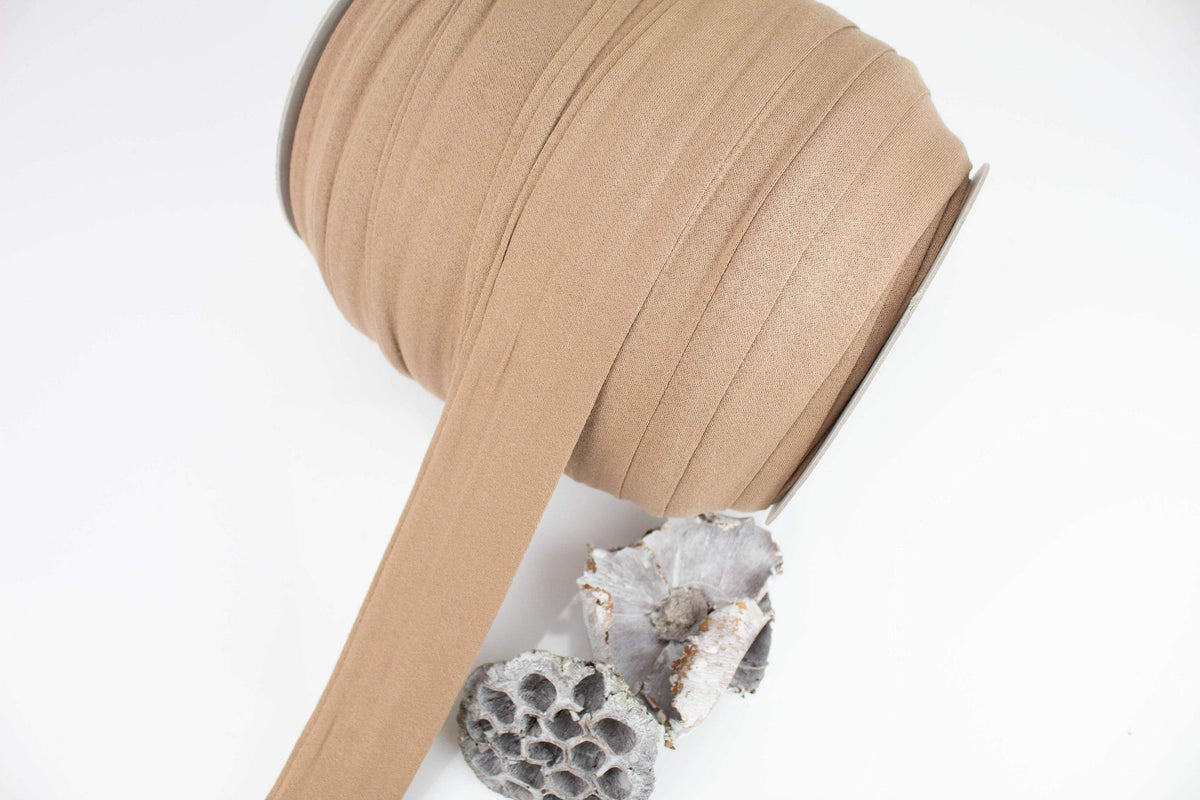 Camel Brown Wide Knit Trim Spaghetti Straps Hollow Tube Tubular Trim 5 yards - Felinus Fabrics