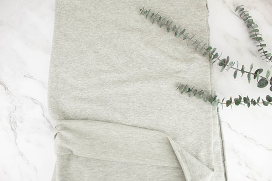 Heather Light Gray Baby French Terry Knit Fabric by the yard