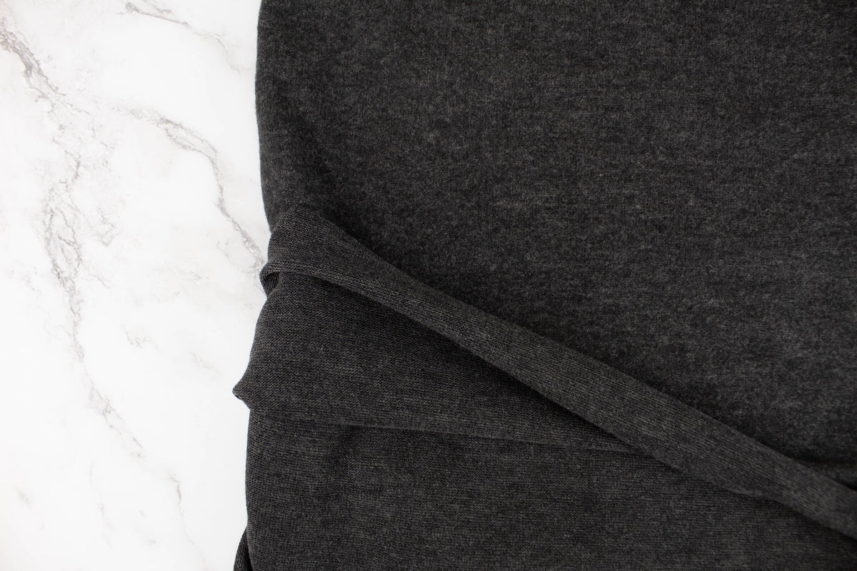 Dark Gray Brushed Fleece Like Sweater Knit Fabric by the yard