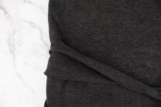 Dark Gray Brushed Fleece Like Sweater Knit Fabric by the yard