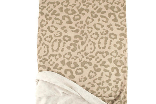 Beige Animal Print Sweater Knit Fabric Remnant 1.25 yards