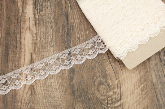 Ecru Scalloped Lace Trim 19.75 yards