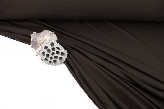 Black Brown Supima Cotton Blend Knit Jersey Fabric by the yard