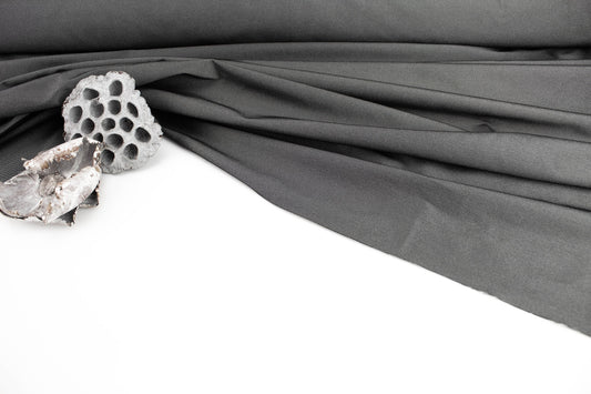 Silver Gray Metallic Stretch Woven Fabric Made in France by the yard Designer Fabric