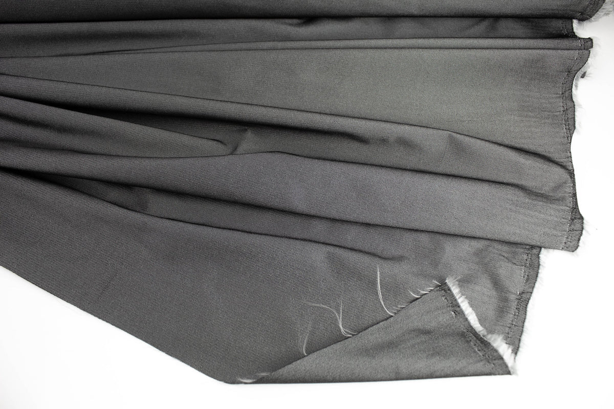 Silver Gray Metallic Stretch Woven Fabric Made in France by the yard Designer Fabric