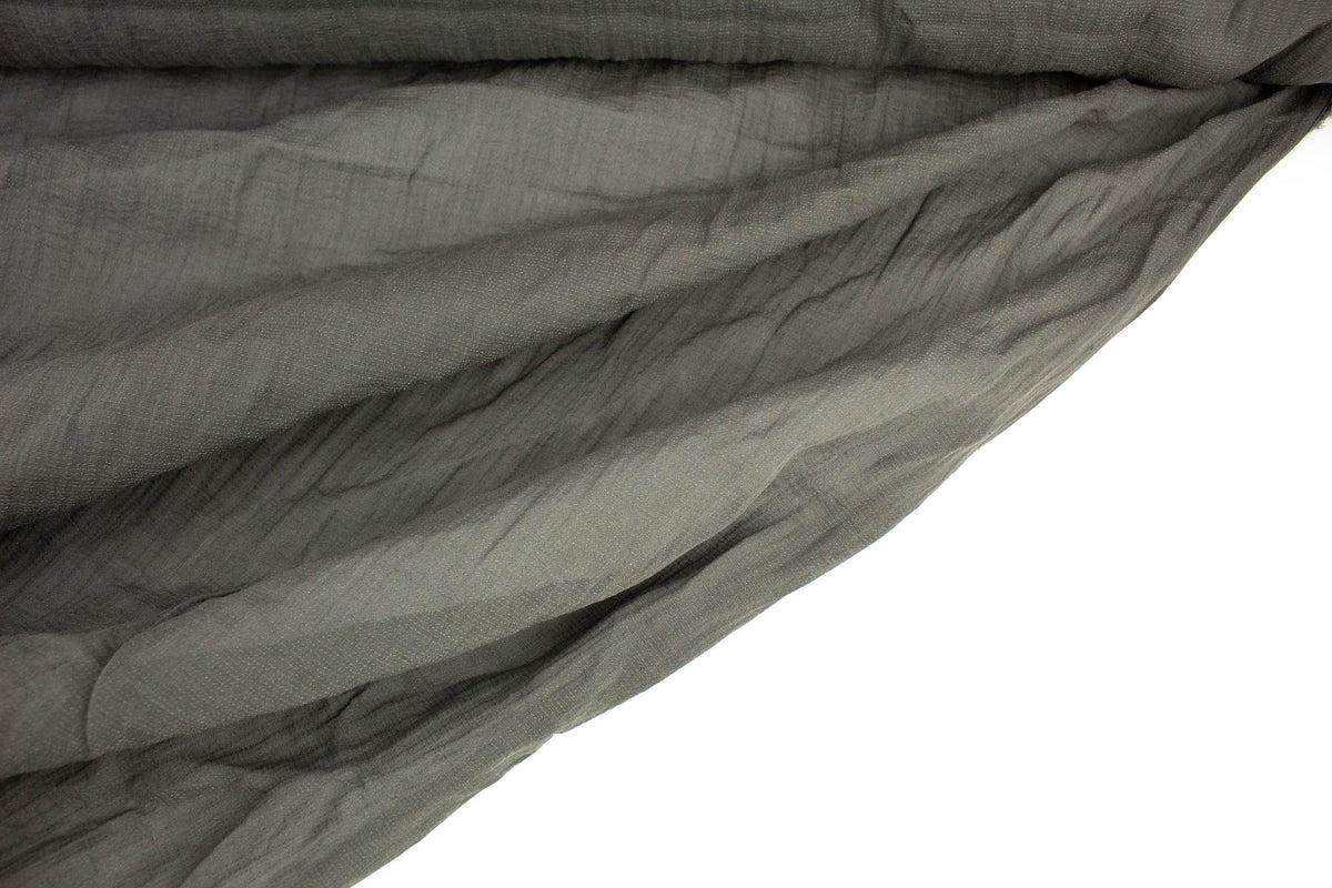 Warm Gray Cotton Metal Light Weight Woven Fabric by the yard Made in Italy