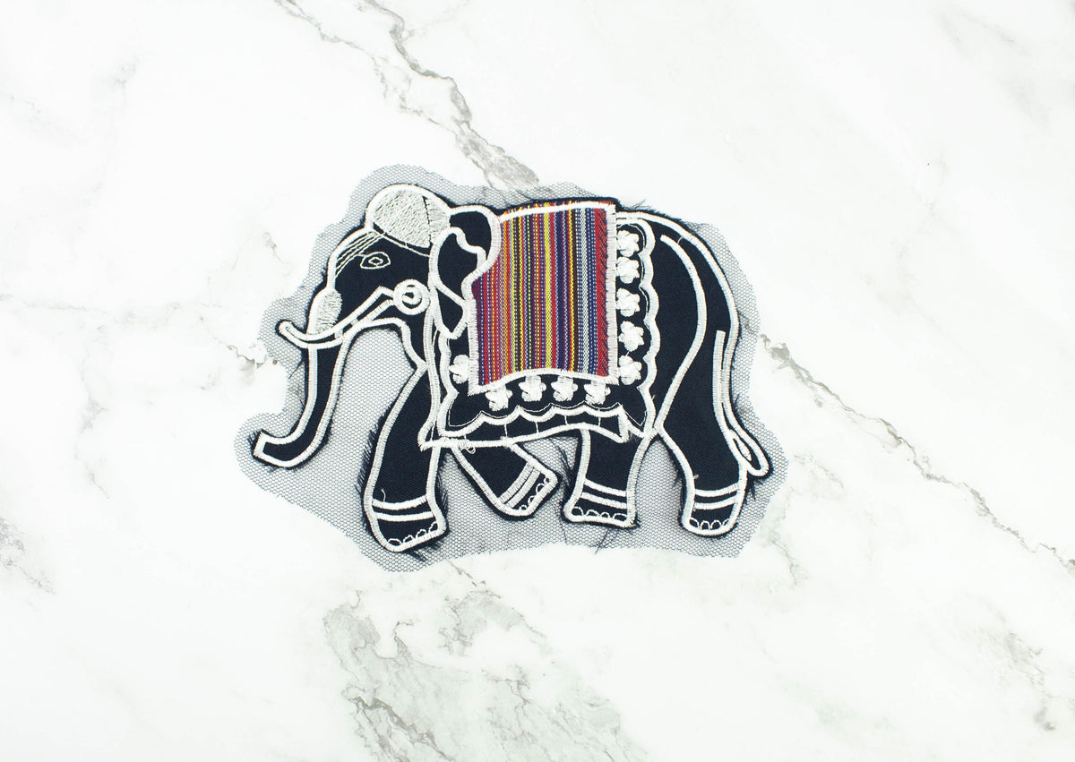 Navy Elephant Applique