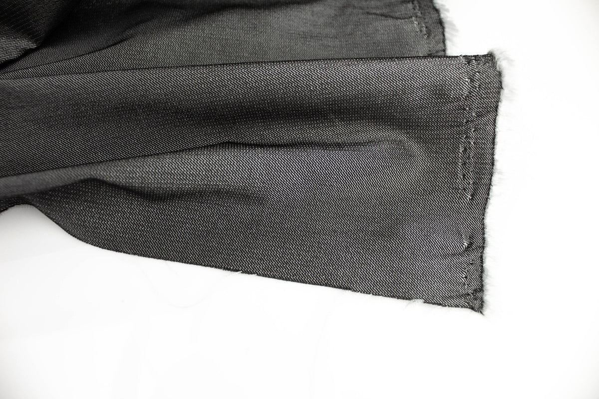 Silver Gray Metallic Stretch Woven Fabric Made in France by the yard Designer Fabric