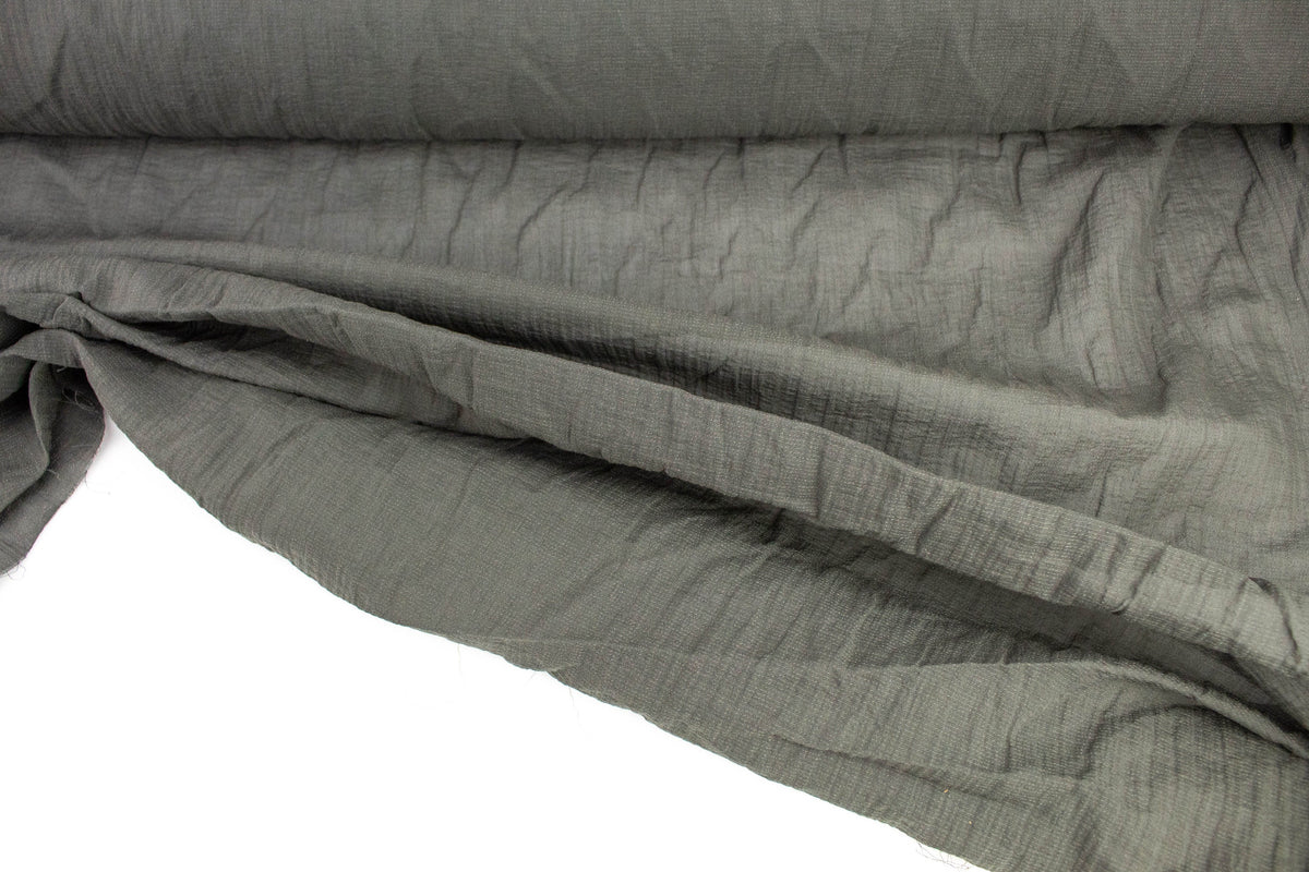 Warm Gray Cotton Metal Light Weight Woven Fabric by the yard Made in Italy