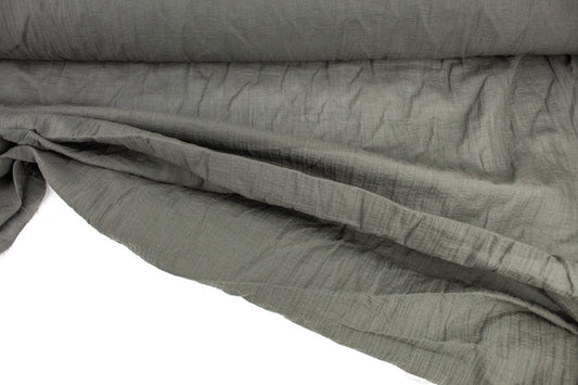 Warm Gray Cotton Metal Light Weight Woven Fabric by the yard Made in Italy