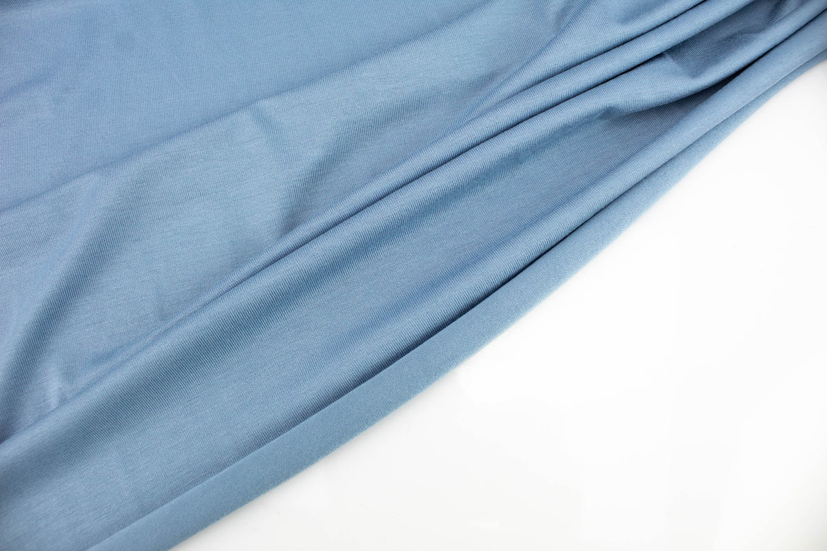 Blue Light Weight Knit Jersey Fabric by the yard