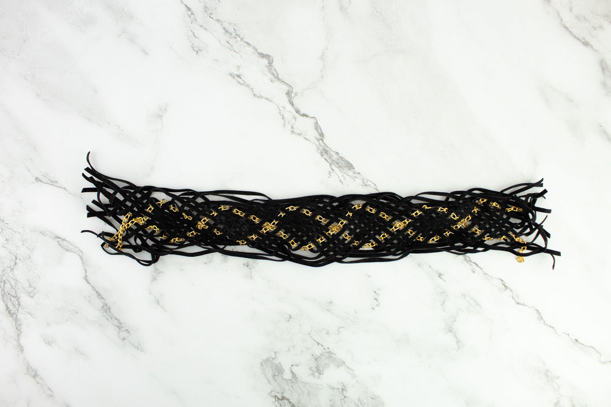 Black and Gold Faux Braided Applique
