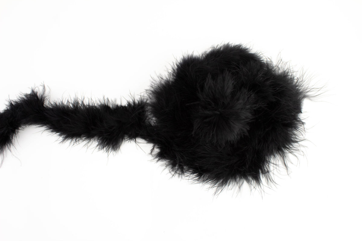Black Marabou Feather Boa Trim 2 yards Piece