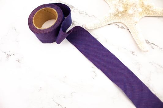 Purple Narrow Stripe Cotton Shirting Woven Bias Tape 1.25 inches width x 7.5 yards