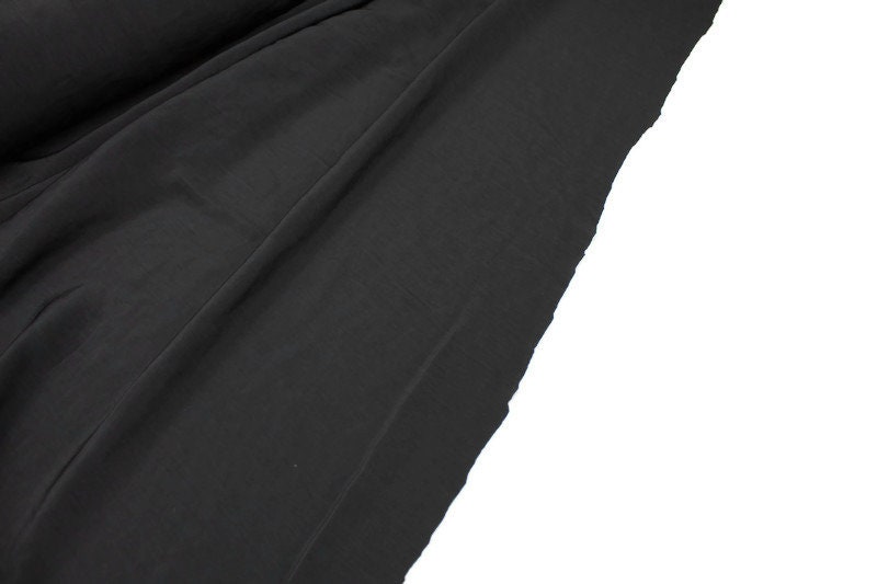Washed Black Light Weight Woven Fabric Designer Fabric by the yard