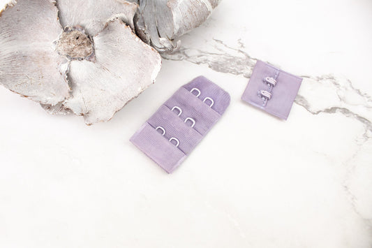 Lavender Hook and Eye Bra Closure 2 x 3 for 2 pairs