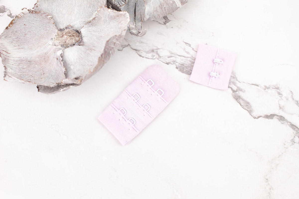 Light Lavender Hook and Eye Bra Closure 2 x 3 for 2 pairs