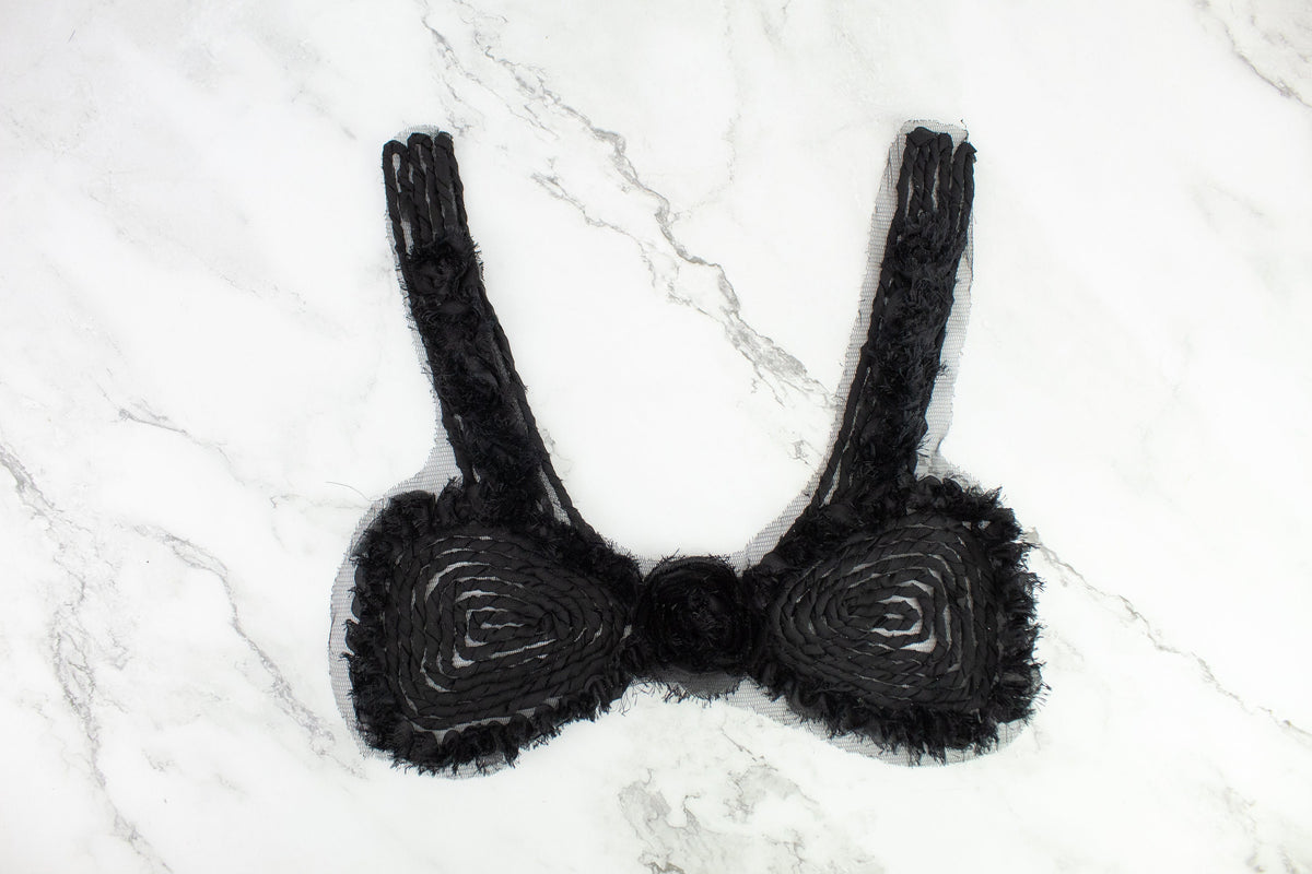 Black Bralette Like Applique