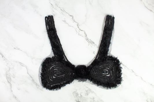 Black Bralette Like Applique