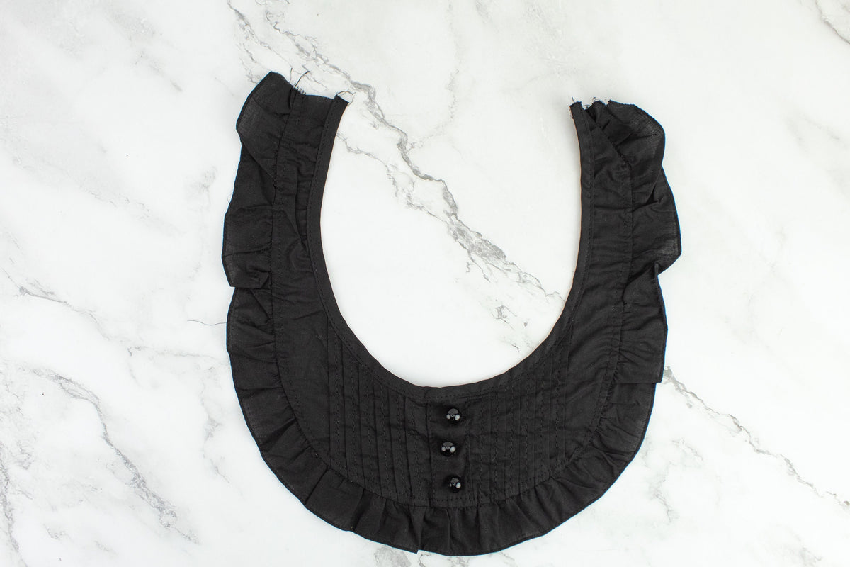 Black Cotton Front Yoke Applique