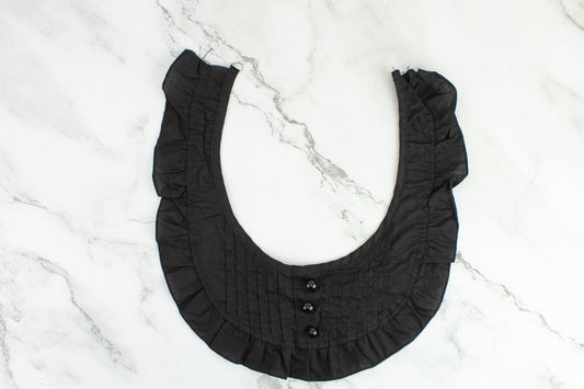 Black Cotton Front Yoke Applique