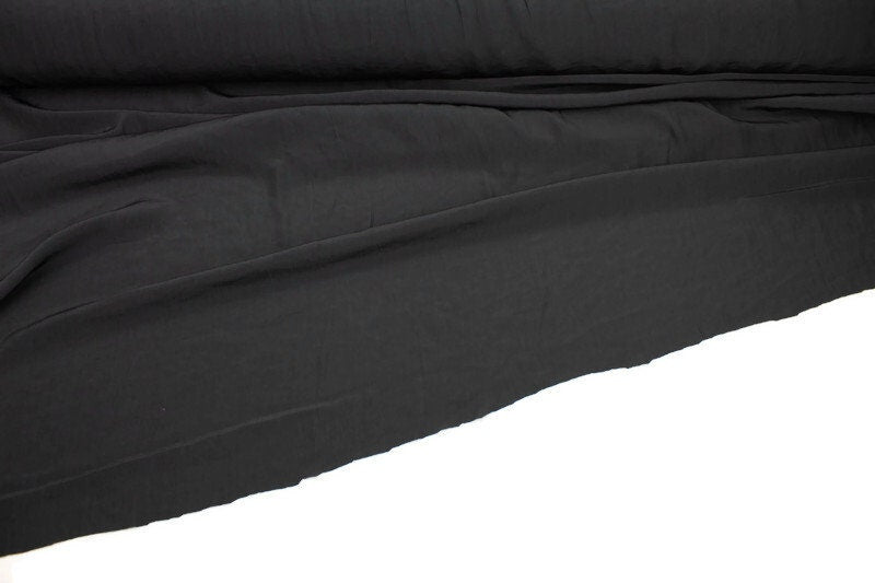 Washed Black Light Weight Woven Fabric Designer Fabric by the yard